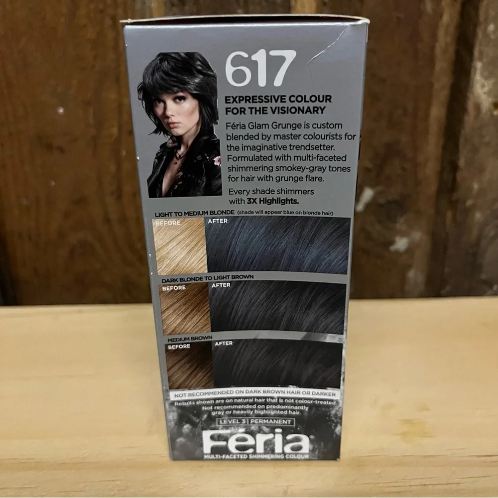 L’Oréal Féria Glam Grunge Shimmering Hair Color 617 Vintage Teal Light Brown